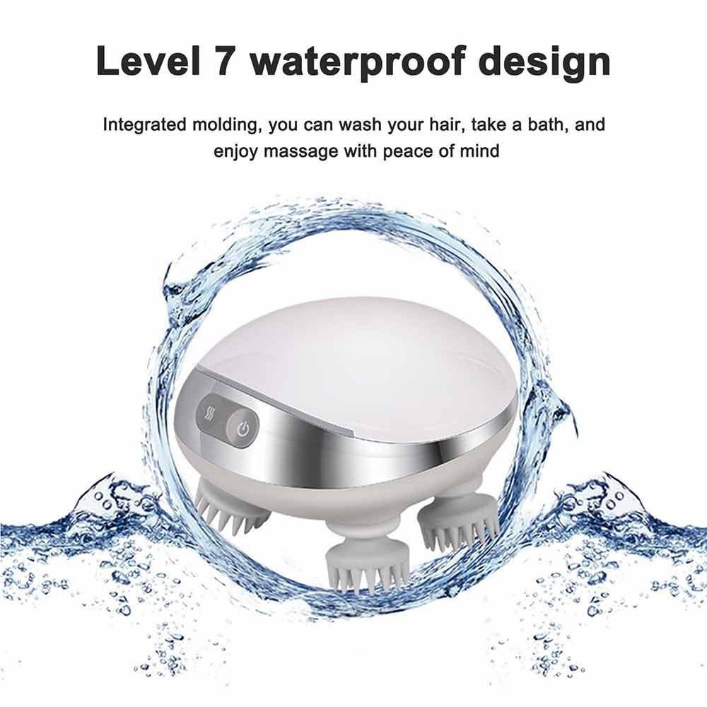 Elektrischer Haarwuchs Heißkompressen-Massagegerät Neu 360 Grad Kopfhaut-Entspannungs-Rotlicht-Massagegerät Kabelloses Intelligentes Kopfhaut-Massagegerät