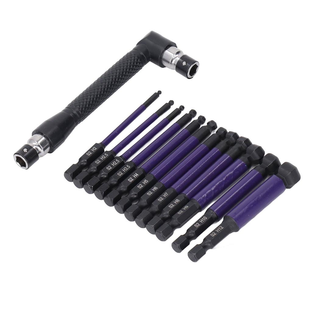 13PCS Set Hex Ball Bit Set 1/4  Alloy Steel Ball End Hex  Screwdriver Drill Bit