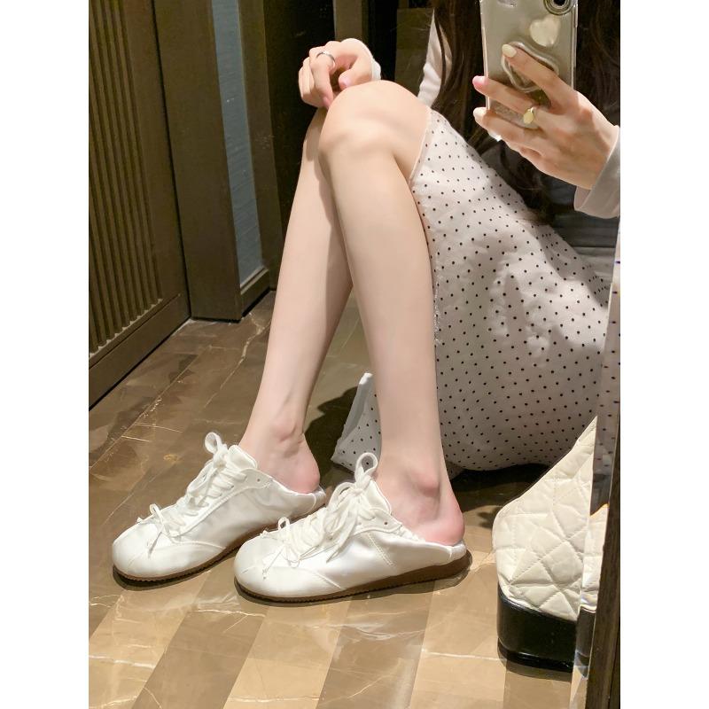 

~ Ballet style sweet girl round head satin sports shoes bow casual woman 34 жемчужина белый