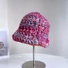 Autumn Winter New Dopamine Color Coarse Wool Knitted Bucket Hat Women'S Warm And Versatile Big Display Washbasin Hat
