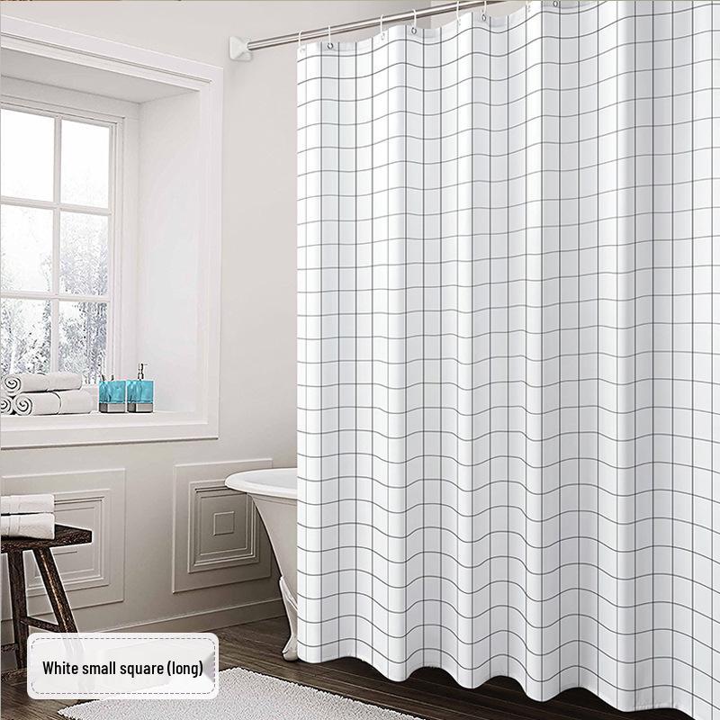 Modern Minimalist Square Print Waterproof Shower Curtain