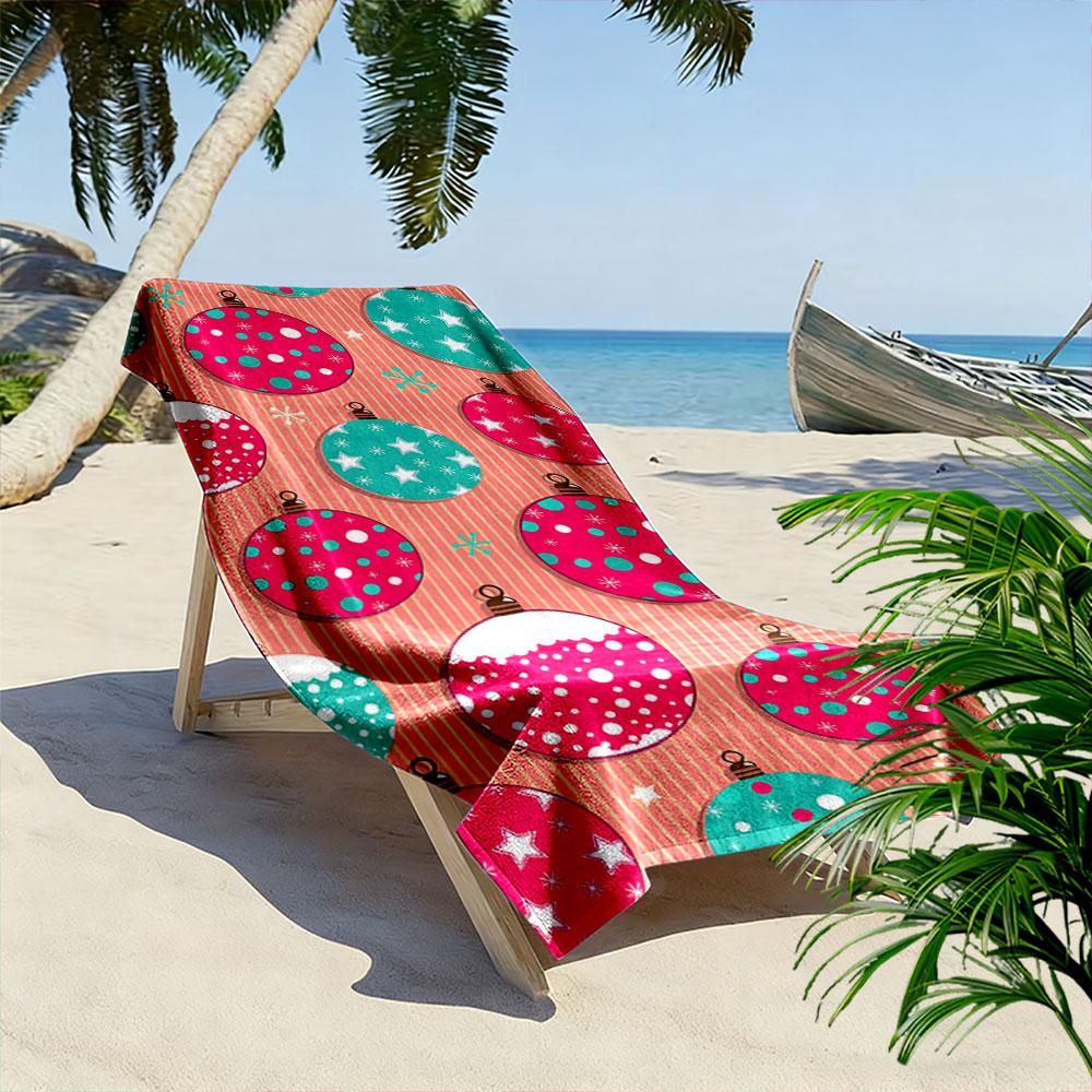 Whimsical festive orbs Print beach towel, quick drying, suitable for travel, outdoor sports, jogging, the beach and swimming, gift