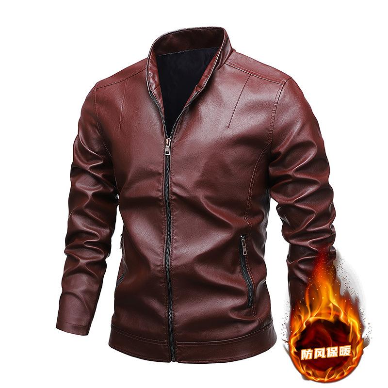 

Мужская осенняя новая куртка с воротником-стойкой, мужская кожаная куртка для мотоцикла, стираная куртка из искусственной кожи, модная куртка 4XL