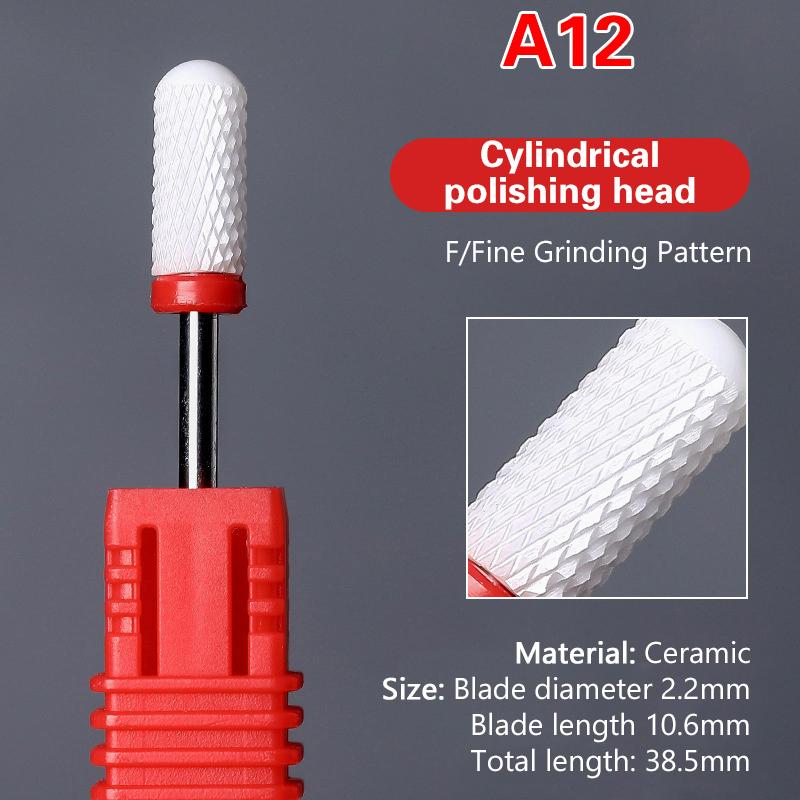 Ceramic Milling Cutter Nail Drill Bit Electric Manicure Pedicure Mill Bits Machine Files Nail Art Tools Equipment