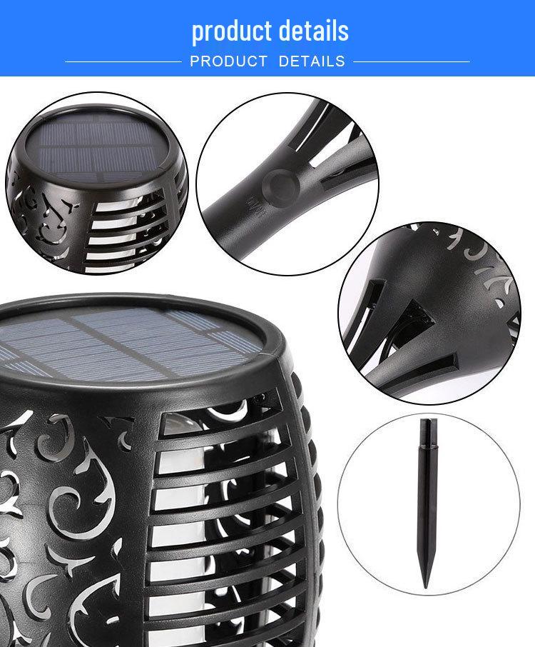 Cross-Border Solar Flame Ground Plug Torch Lights for Outdoor Garden and Lawn