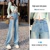 Women's Light Color Wide-Leg Jeans, High-Waist Pear-Shaped Slimming Pants - Summer 2025 Collection