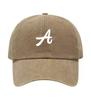 Letter A Printed Washed Cotton Adjustable Baseball Cap Classic Snapback Dad Hat Breathable Golf Fishing Outdoor Sun Cap