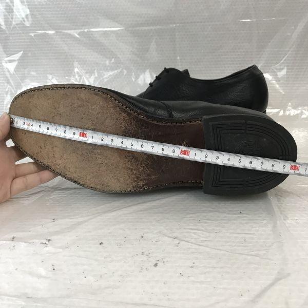 70er-80er Jahre? Vintage FLORSHEIM Filz Tan Leder Plain Toe 10E 27.5-28 Schwarz Schuhe Business(GEBRAUCHT)