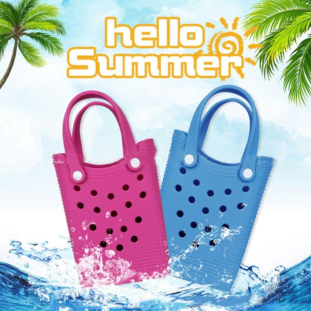 DIY Holes Beach Bag Mini Storage Bag Fashion Tote Bag Women