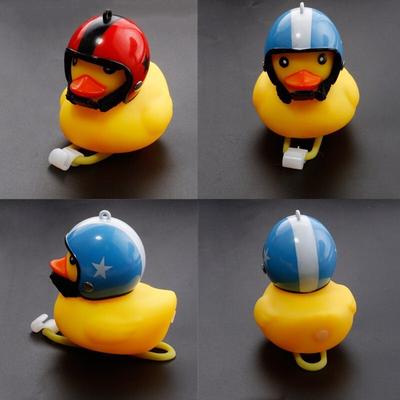 Yellow Duck Bicycle Bell with LED Light Ball Helmet For Road Bike Cycling Cute