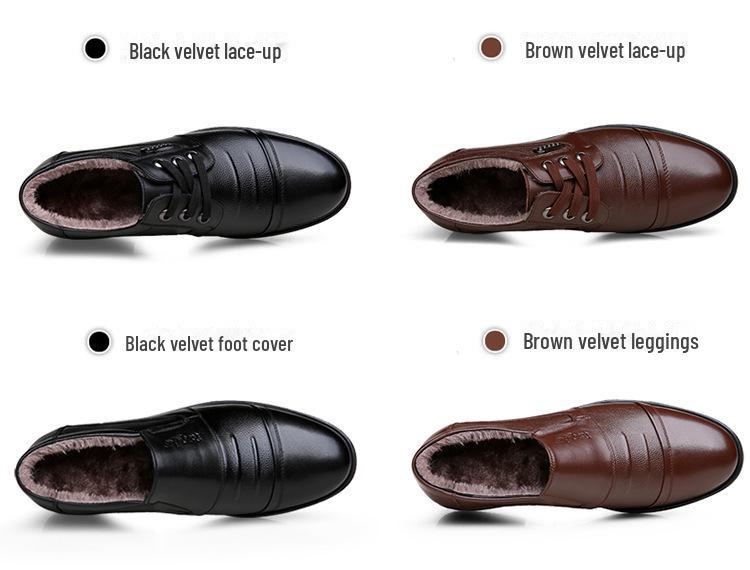 Pánské ležérní boty z pravé hovězí kůže – Hřejivá sametová podšívka pro podzim/zimu