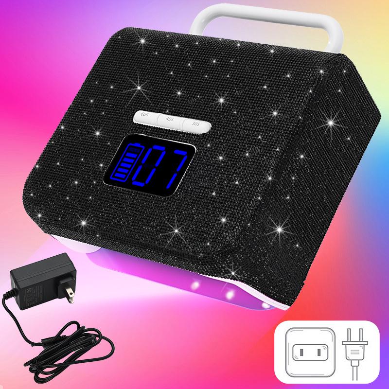 220W Portable Rhinestone Nail Lamp with Wireless Charging Battery for Gel Curing and Drying