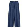 Pantalon Palazzo Large Décontracté en Lin pour Femmes Taille Élastique Polyvalent Business Casual Travail Pantalons Palazzo Avec Poches
