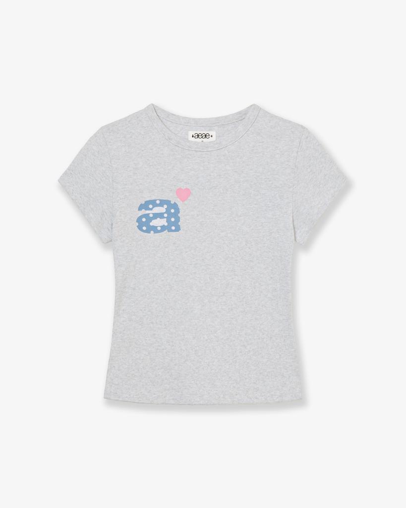 Eiieii Dot Small Letter Tee [Light Gray]