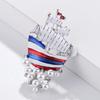 Segelboot-Brosche mit Kunstperle und Strass eingelegt, Damen-Kleid-Hemd-Abzeichen