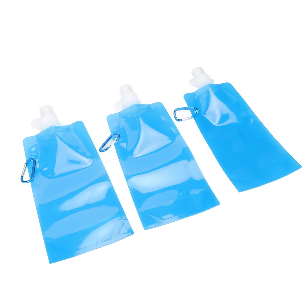 Collapsible Water Bottle Multifunction BPA Free PE Soft Water Bottle for Outdoor Travel Camping 700ml Blue