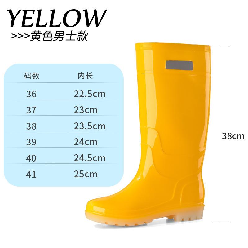 Fashion Comemore Autumn Boots Low Heels Rainshoes Couple Men Women High-barrel Waterproof Rain Boot Work Rubber Shoe Long Water Shoes 44