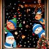 Family Party Glass Decorations Christmas Window Stickers Static Cling, Santa/Reindeer/Snowmen/Elves Print, Waterproof Kids Room Wall Art PVC Decal for