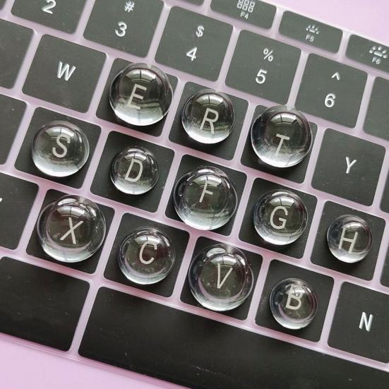 32/64/128Pcs Long Nails Keyboard Stickers Women Raised Keyboard Bubbles Clear Nail Art Typing Sticker Laptop PC Keyboard Covers