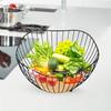 Fruit Basket Black Wire Fruit Baskets Multi-Functional Kitchen Storage and Organizer for Breads Vegetables and Snacks