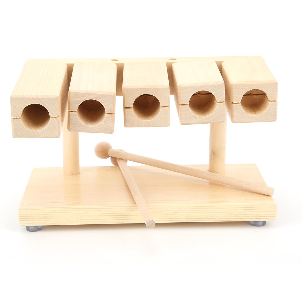 Wood Percussion Block 5 Tones Rhythm Maple Blocks with Hammer for National Opera Music
