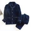 Autumn/Winter Updated Couple Sleepwear Kit Flannel Thickened Long Sleeve Pants for Men and Women Coral Fur Home Fur