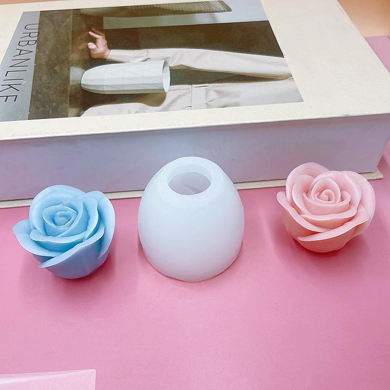 3D Rose Flower Aromatherapy Candle Silicone Mold for DIY, Baking, Plaster, & Soap Making