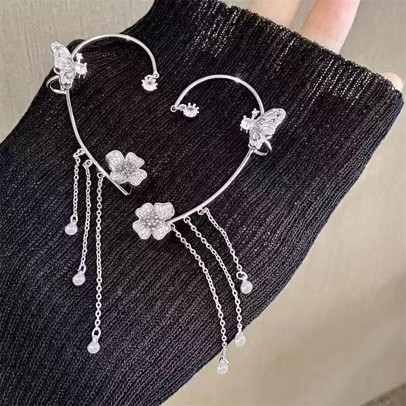 Butterfly Tassel Ear Cuff: Elegant Fairy-Style Luxury Cartilage Clip Earring