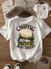 Rv Lake View Camping Tshirt Unisexs Loose Casual Short Sleeve Summer Daily Commuting Streetwear Style Fashion Wear