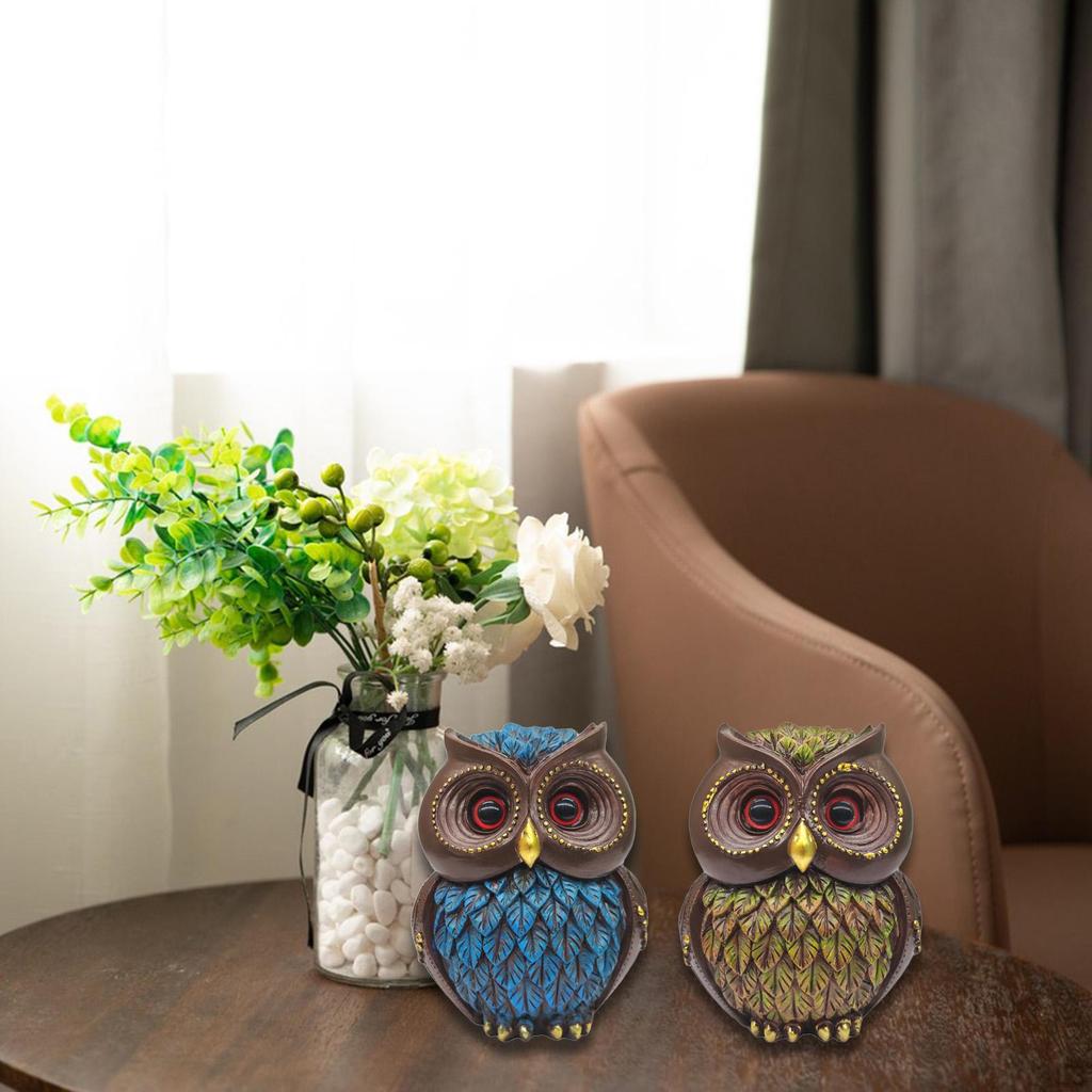 Owl Statue Animal Figurine Sculpture Ornament for Office Desktop Cabinet