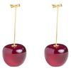 Cherry Wine Red Women's Unique Dangle Earrings - Fresh Sweet Design