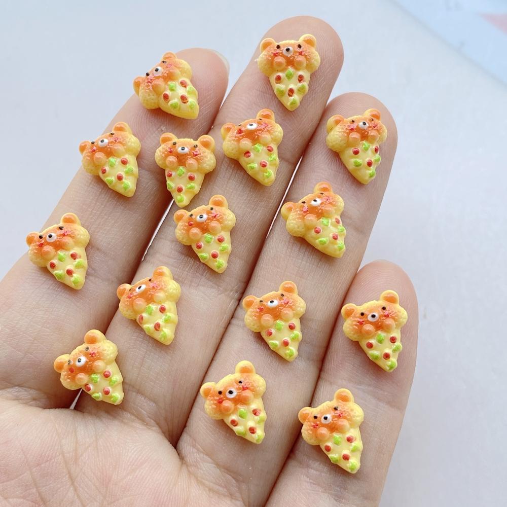 50 Pcs Cute Mini Simulated Bread, Donuts, Pizza Flat Back Resin Cabochons Scrapbooking DIY Jewelry Hairpin Craft Decoration