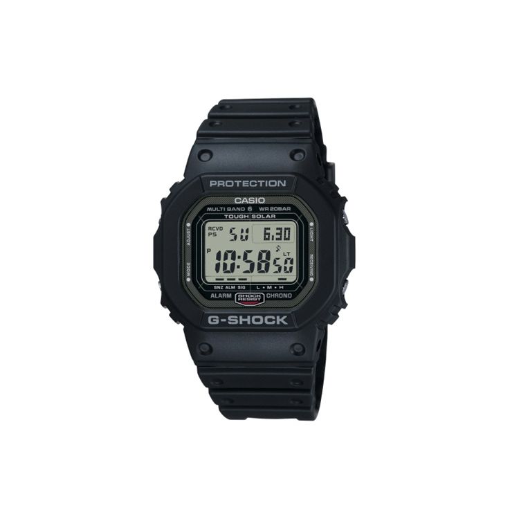 

Casio Digital Series Square Heavy Metal Shell Waterproof Shockproof Solar Watch Solar Quartz Movement Resin Strap Men watches Black GW-5000U-1JF Black Strap