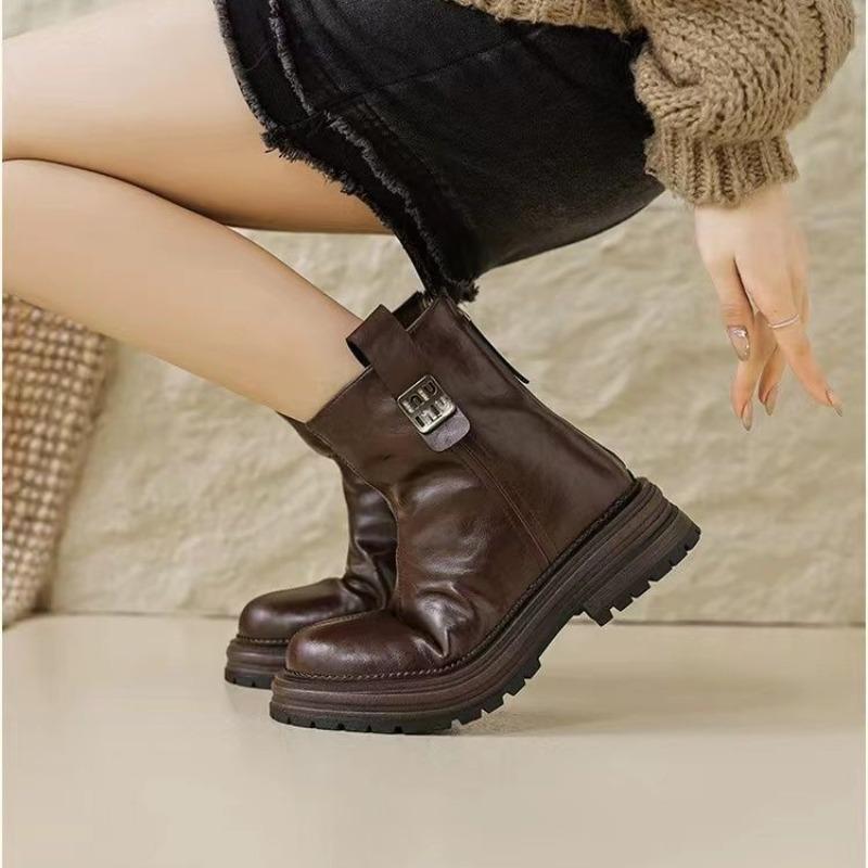 Winter warm fur integrated Chelsea short boots women's velvet Martin boots thick-soled large cotton thin snow boots women