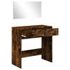 Makeup Table with Mirror Smoked Oak 80 x 39 x 80 cm