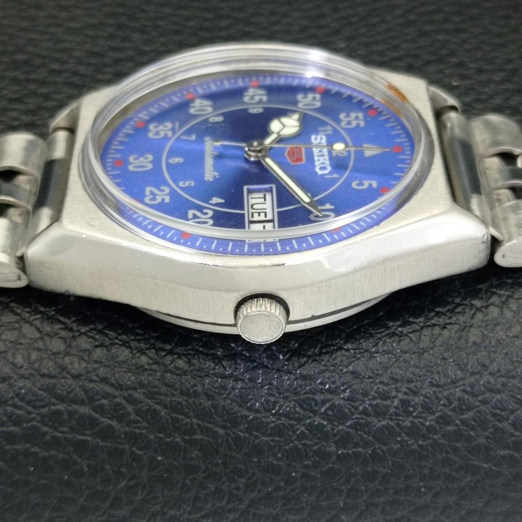 GENUINE VINTAGE SEIKO 5 AUTOMATIC 6309A JAPAN MENS BLUE DIAL WATCH A701621-5 R206c-a701621
