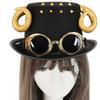 Steampunk Top Hat One Size Wool Victorian Hat with Goggles Unisex Costume Top Hats Gothic Hippies Caps Halloween Props