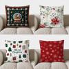 Home Decor Santa Sleigh Snow Globe Christmas Pillow Pattern Cushion Cover Suitable For Sofa Bedroom Car Pillow Cover