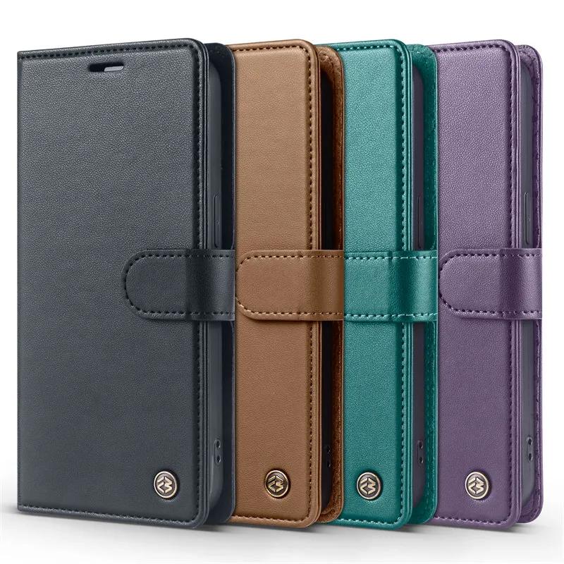 Magnetic Flip PU Leather Case For iPhone 17 16 Pro Air 16E 15 14 13 12 11 Pro Max XR XS Plus 7 8 SE Wallet Card Cover Coque