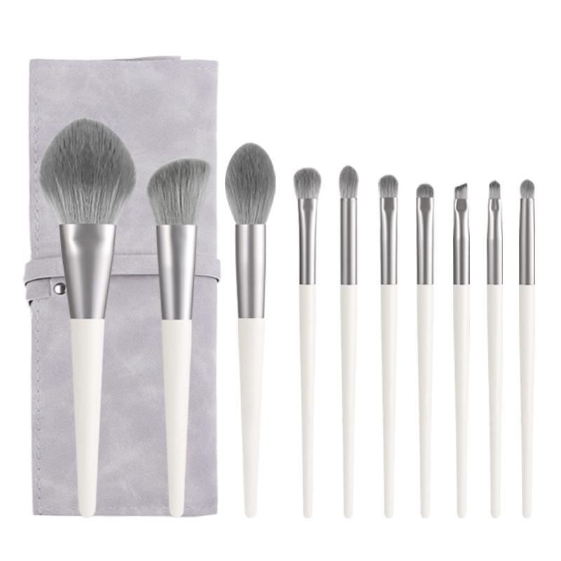 Silver Fox Series Makeup Brush Set, Cangzhou Eyeshadow Brush, Foundation Brush, Blush Brush 12 Wooden Handles, A Complete Set Of Makeup Brushes