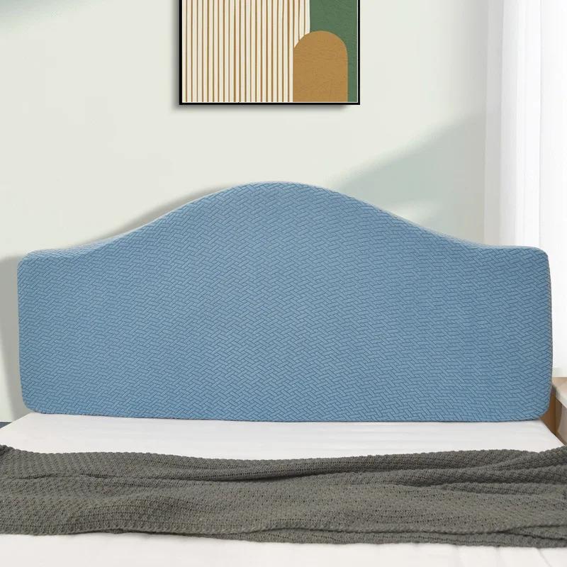 Elastic Headboard Cover Home Hotel Soft Dustproof Headboard Cover Half Arc Shape All-inclusive Velvet Headboard Protector Cover