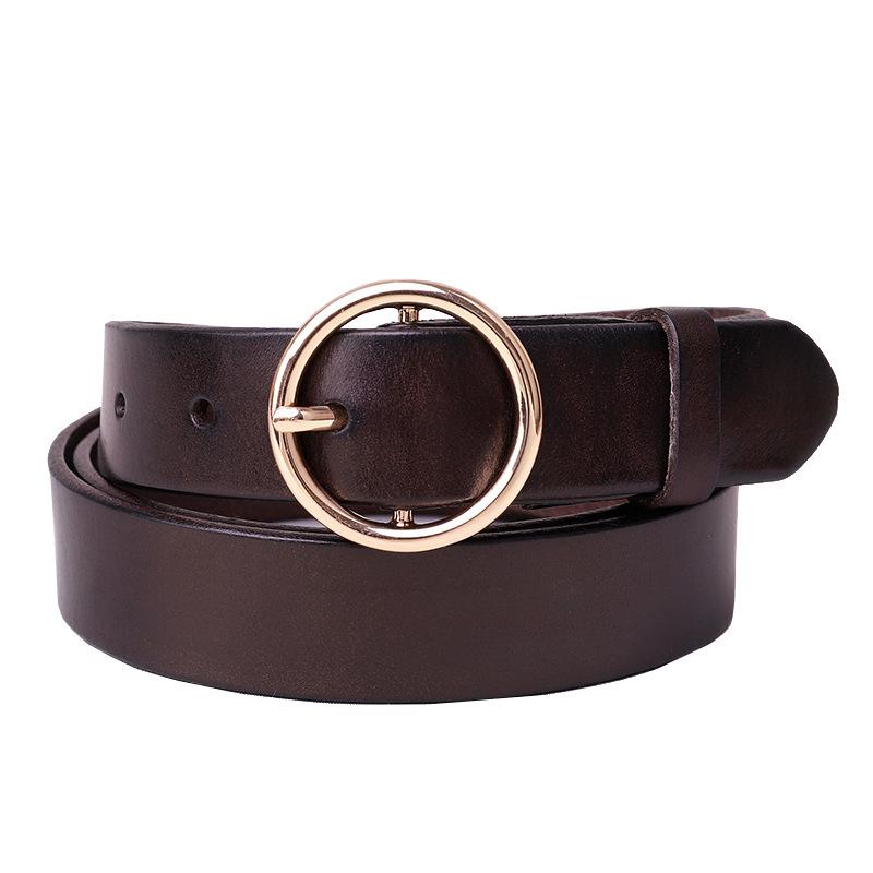 Ins Style Women'S Belt Women'S Jeans Versatile Internet Celebrities With The Same Simple Fashion Leather Pin Buckle Jeans Belt