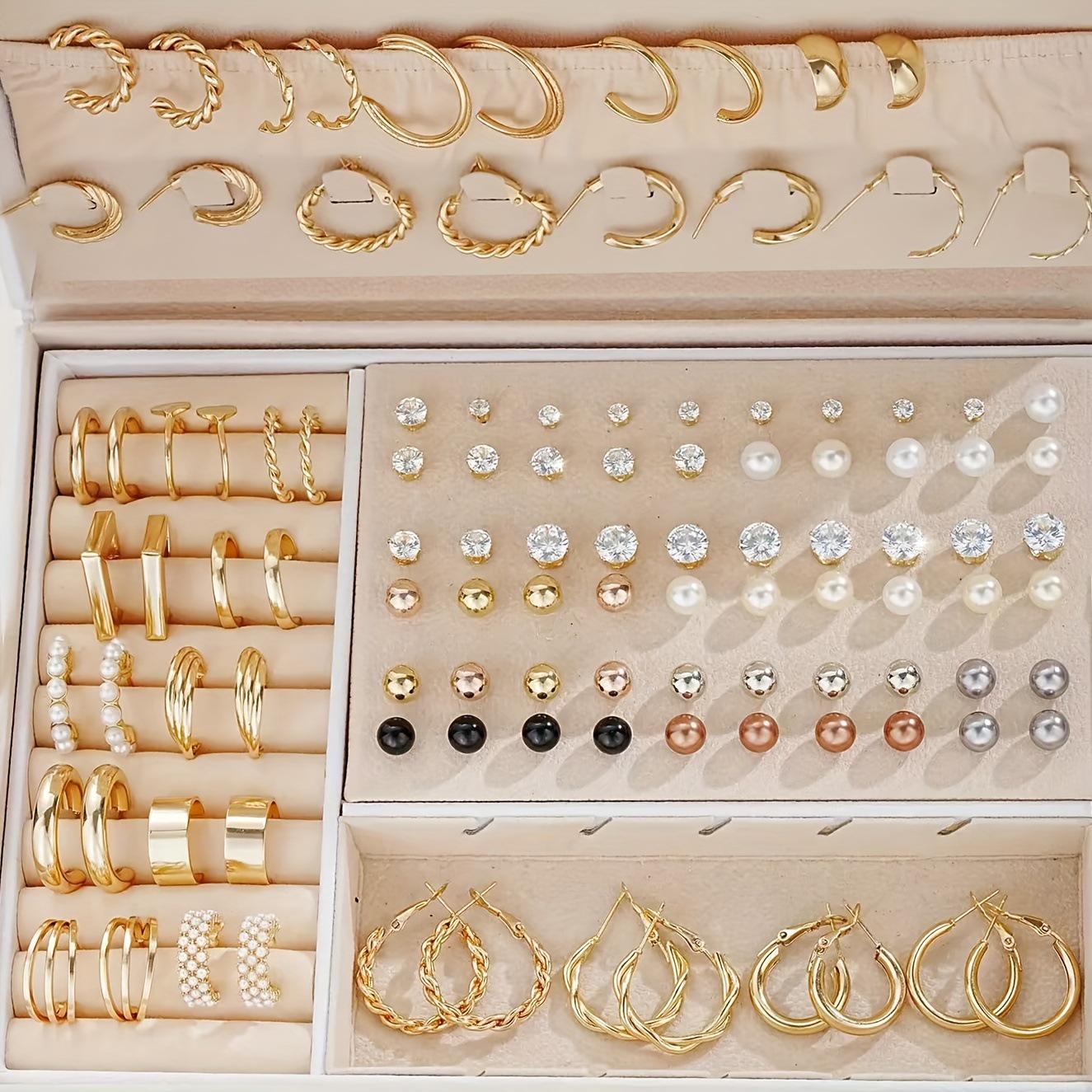 European & American Bestseller: Imitation Pearl Alloy Jewelry Set with Exaggerated & Simple Stud Earrings for Women