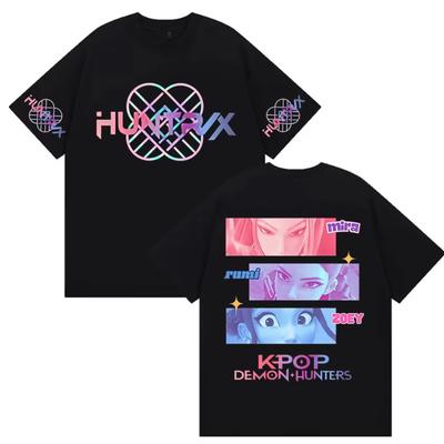 K-Pop Dämonenjäger Film 2025 Grafik T-Shirt Herren Damen Mode Hochwertige Baumwoll-T-Shirts Vintage Übergroße Kurzarm-Tees