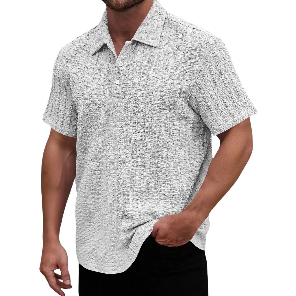 Men's Casual Zip-Up Short-Sleeve Top