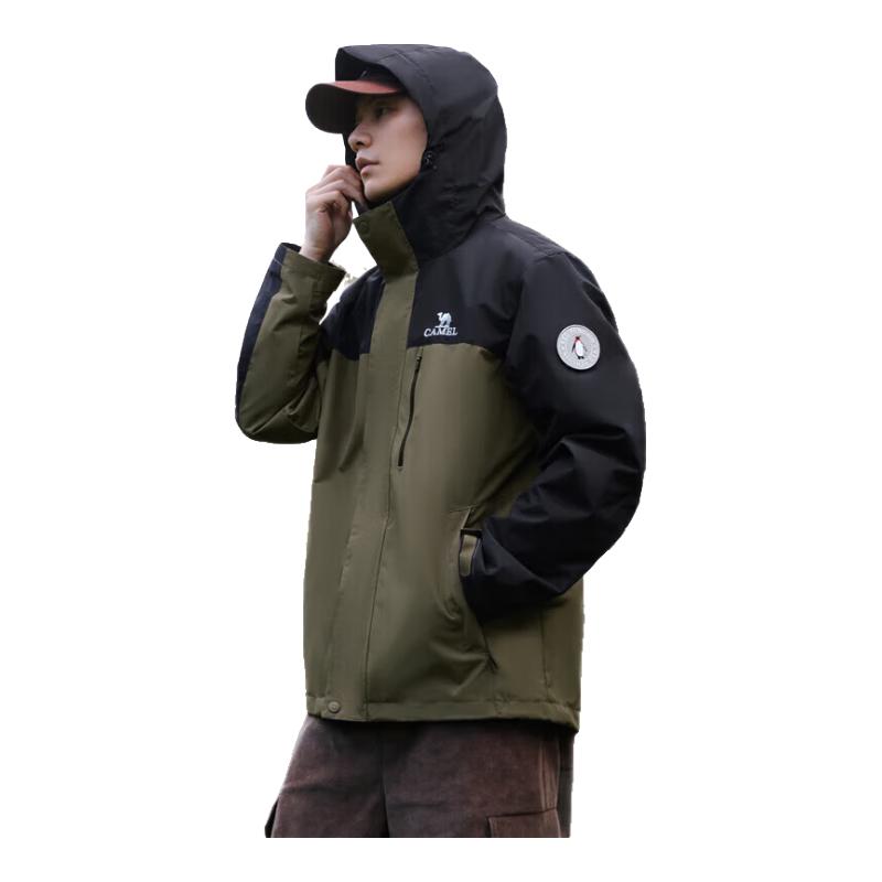 CAMEL Unisex 3-in-1 Outdoor Water-Repellent Fleece-Lined Jacket