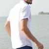 Luxury Men's Short Sleeve Linen T-shirt For Daily Wear In Casual Loose Fit