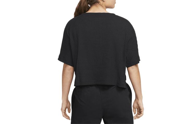 Nike Crop Tops Women's Black Crew Neck Moderate DV7871-010