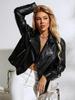 New Slim Fit Leather Motorcycle Jacket for Women - Spring & Autumn