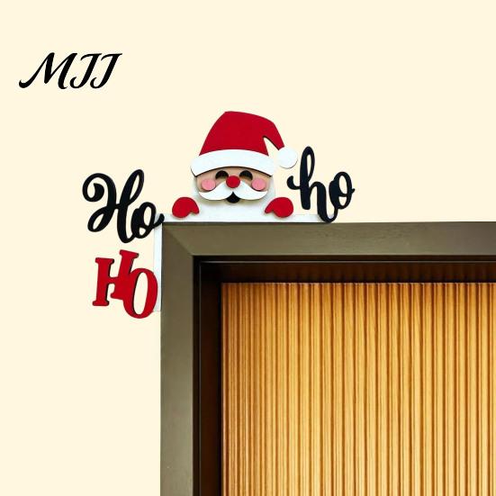 Decorazione Murale Natalizia da Interno, Segno Angolare in Legno per Porta di Natale, Ornamento Festivo a L da Appendere, Regalo per Festa in Casa, Babbo Natale Renna Pan di Zenzero